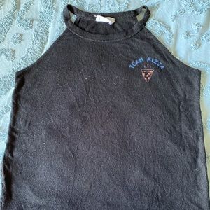 Team pizza halter neck top